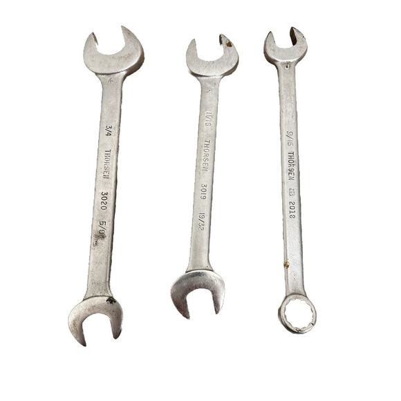 THORSEN TOOLS 3 PC COMBINATION WRENCH SET 3/4‎ 5/8 11/16 19/32 9/16 - Picture 1 of 12
